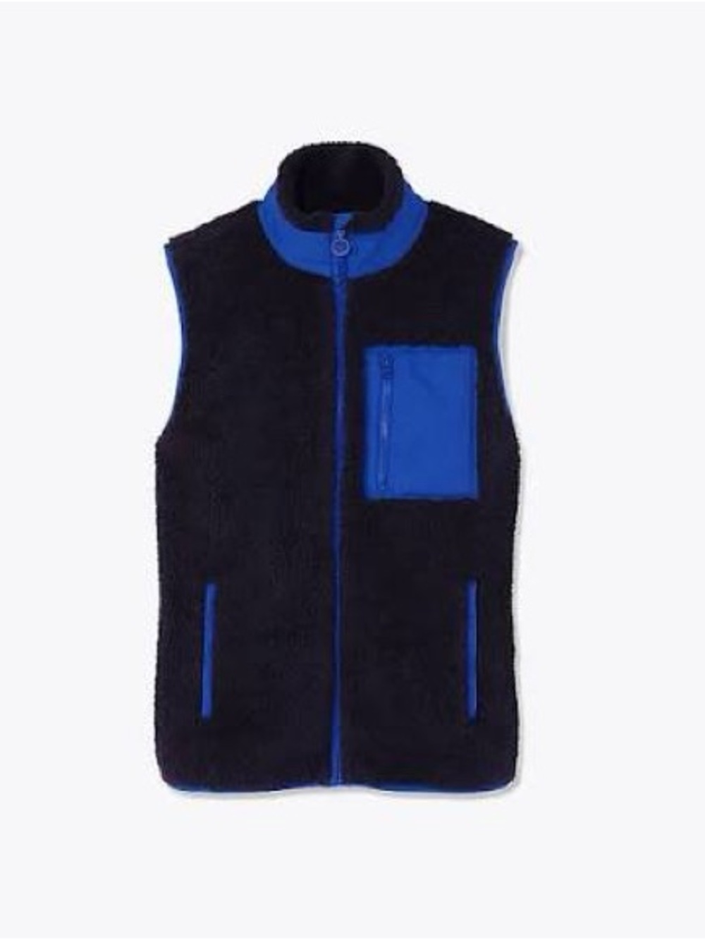 NWT women’s TORY BURCH SPORT blur zip up Sherpa Fleece Vest size small